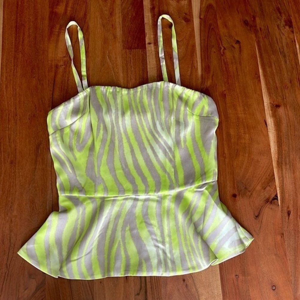 GUESS‎ BY MARCIANO- Neon Green Peplump Top With Detachable straps